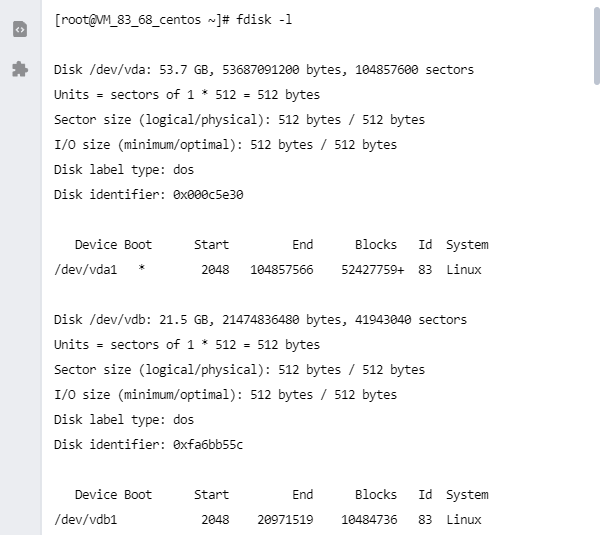 fdisk -l